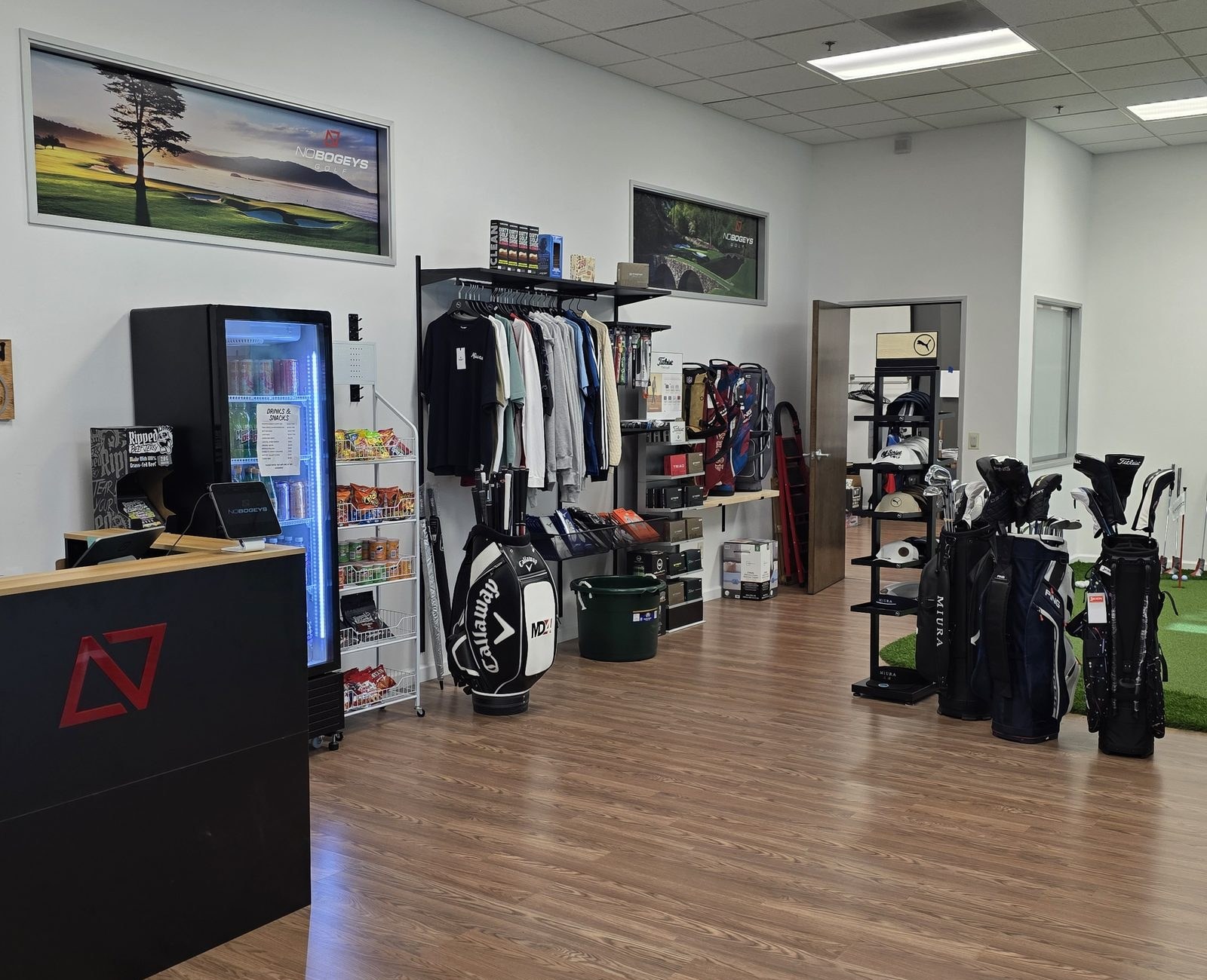 The pro shop floor at No Bogeys Bakersfield
